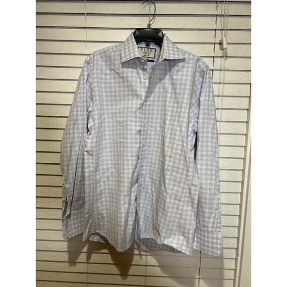 Thomas‎ Pink Long Sleeve Button Up Shirt - Size 15.5 - Picture 1 of 4
